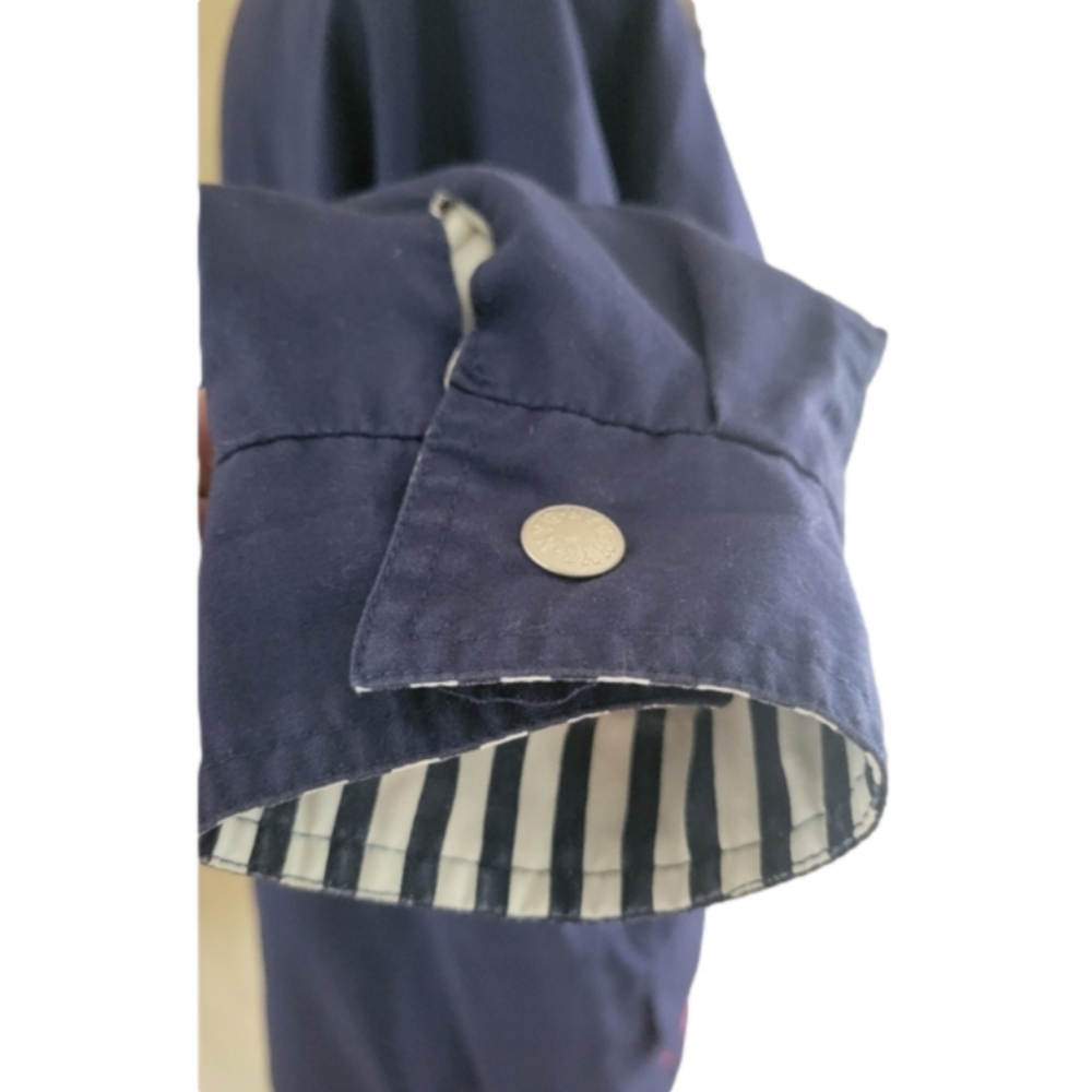 New York Girl Navy Blue Nautical Windbreaker Coat-Size Large - Picture 5 of 10